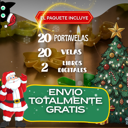 20 PORTAVELAS + 20 VELAS